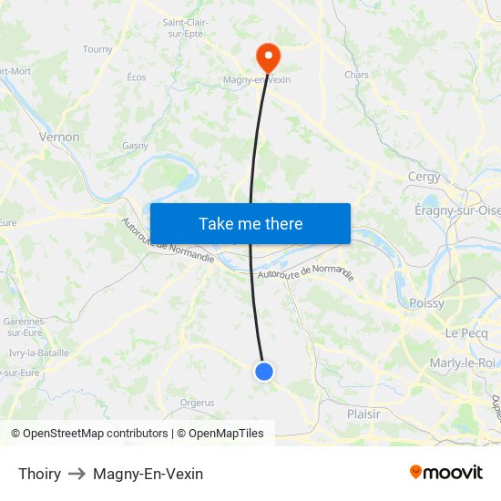 Thoiry to Magny-En-Vexin map