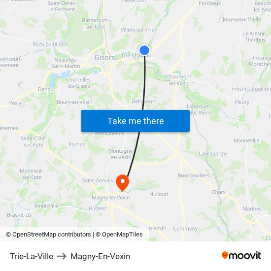 Trie-La-Ville to Magny-En-Vexin map