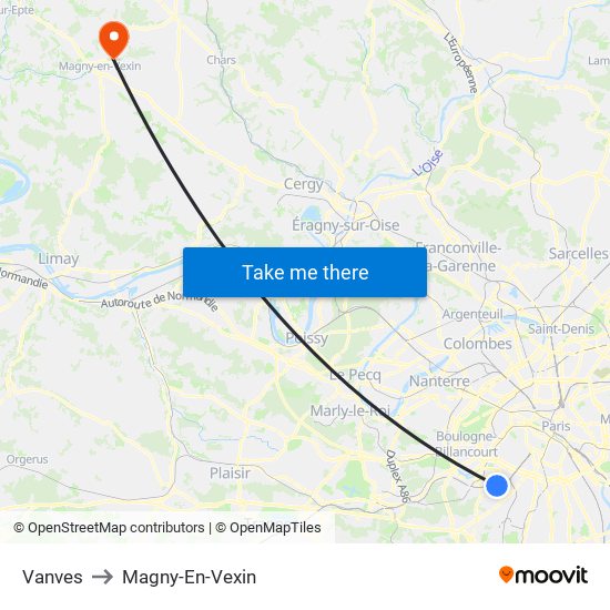 Vanves to Vanves map
