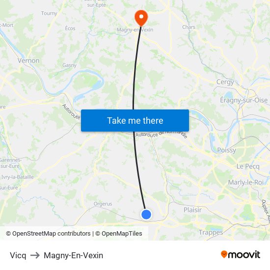 Vicq to Magny-En-Vexin map