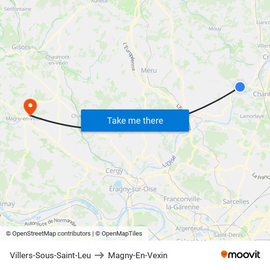 Villers-Sous-Saint-Leu to Magny-En-Vexin map