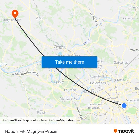 Nation to Magny-En-Vexin map