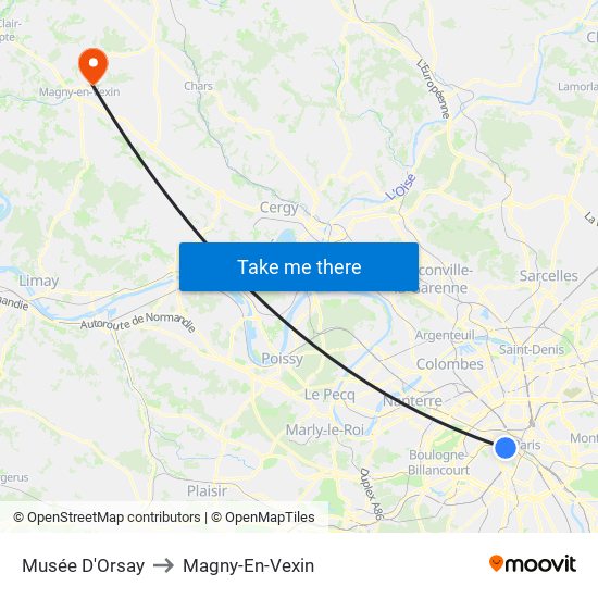 Musée D'Orsay to Magny-En-Vexin map