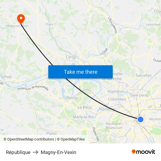 République to Magny-En-Vexin map