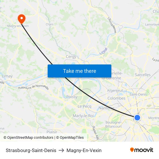 Strasbourg-Saint-Denis to Magny-En-Vexin map