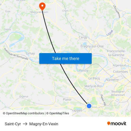Saint-Cyr to Magny-En-Vexin map