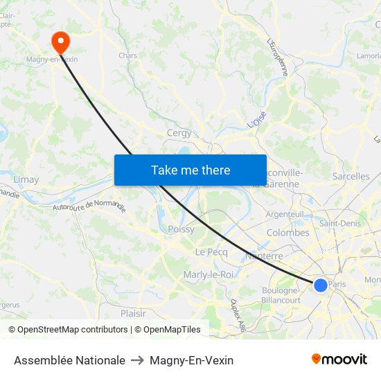 Assemblée Nationale to Magny-En-Vexin map