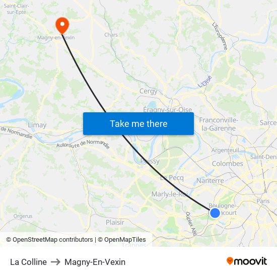 La Colline to Magny-En-Vexin map