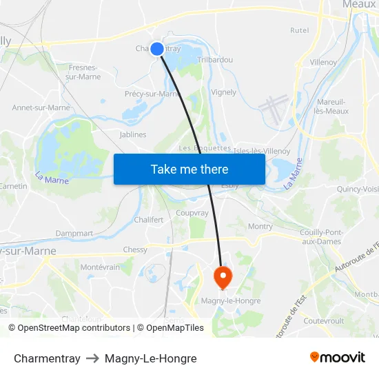 Charmentray to Magny-Le-Hongre map