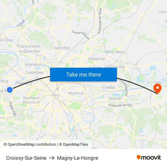 Croissy-Sur-Seine to Magny-Le-Hongre map