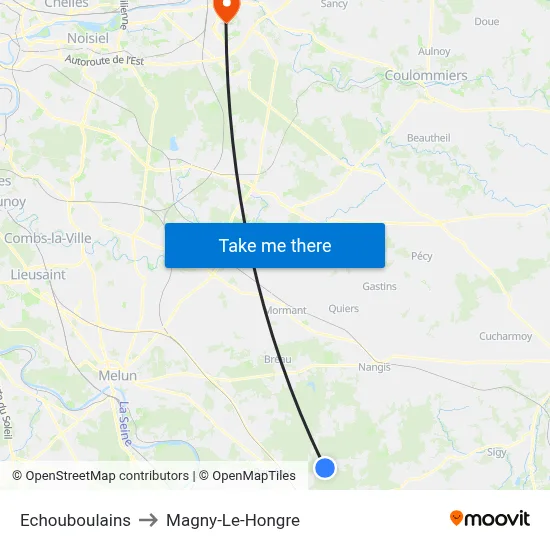 Echouboulains to Magny-Le-Hongre map