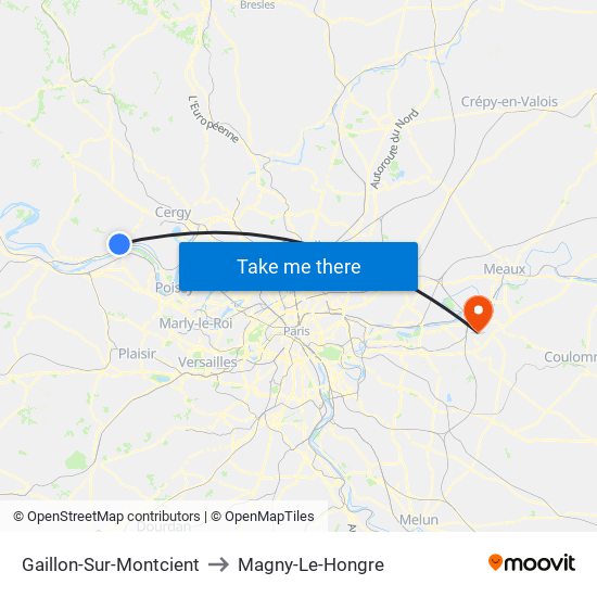 Gaillon-Sur-Montcient to Magny-Le-Hongre map