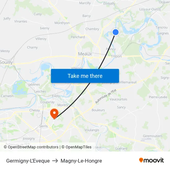 Germigny-L'Eveque to Magny-Le-Hongre map