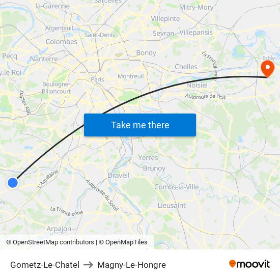 Gometz-Le-Chatel to Magny-Le-Hongre map