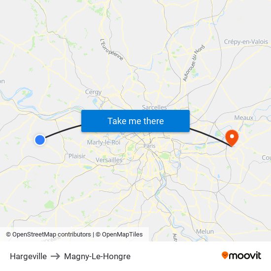 Hargeville to Magny-Le-Hongre map