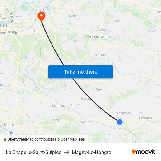 La Chapelle-Saint-Sulpice to Magny-Le-Hongre map