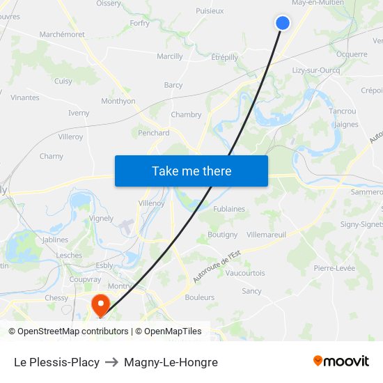 Le Plessis-Placy to Magny-Le-Hongre map
