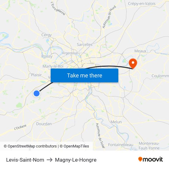 Levis-Saint-Nom to Magny-Le-Hongre map