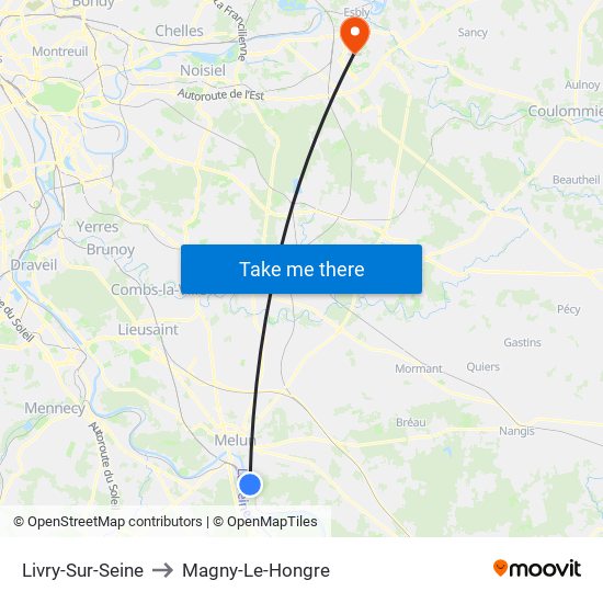 Livry-Sur-Seine to Magny-Le-Hongre map