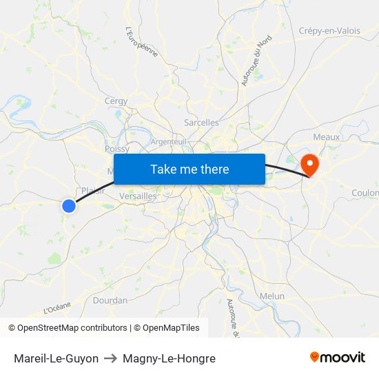 Mareil-Le-Guyon to Magny-Le-Hongre map