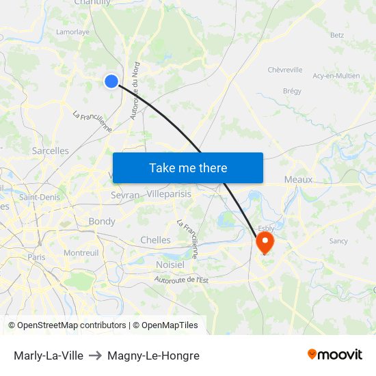 Marly-La-Ville to Magny-Le-Hongre map