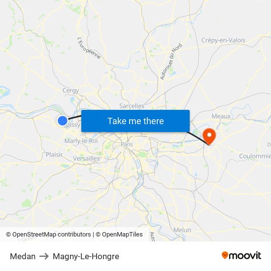 Medan to Magny-Le-Hongre map