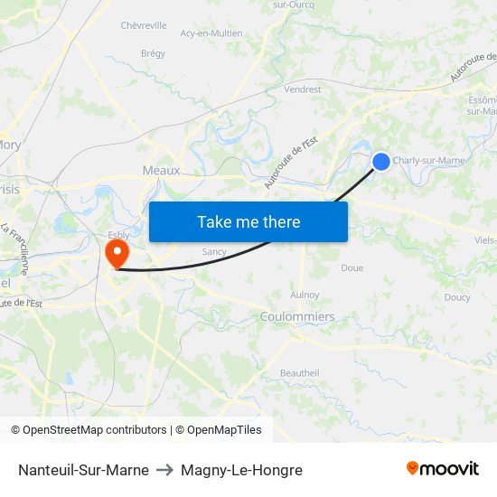 Nanteuil-Sur-Marne to Magny-Le-Hongre map