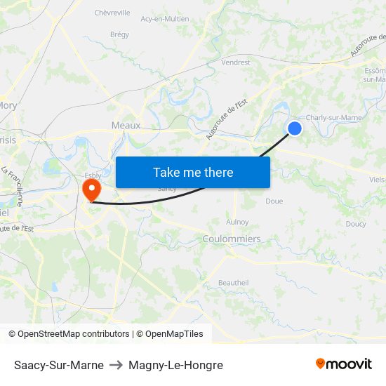 Saacy-Sur-Marne to Magny-Le-Hongre map