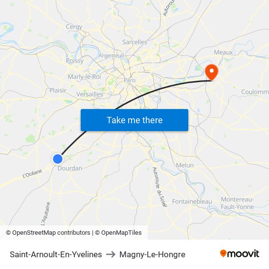 Saint-Arnoult-En-Yvelines to Magny-Le-Hongre map