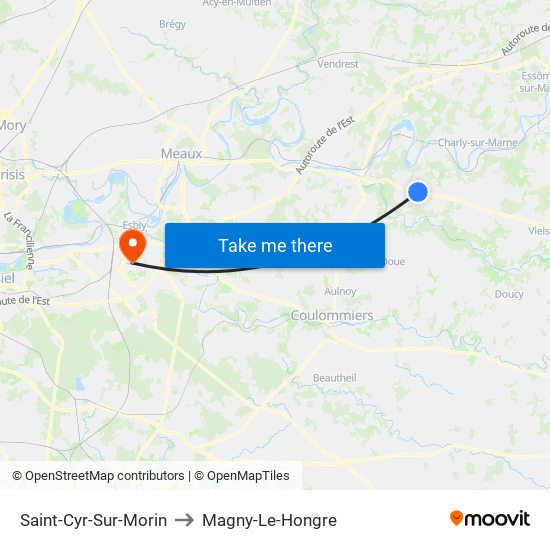 Saint-Cyr-Sur-Morin to Magny-Le-Hongre map
