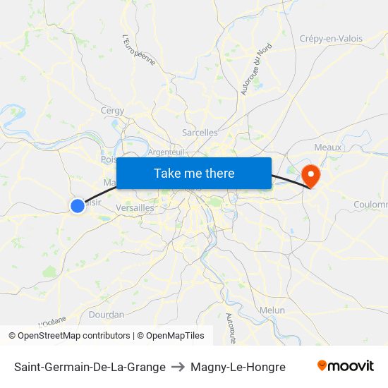 Saint-Germain-De-La-Grange to Magny-Le-Hongre map