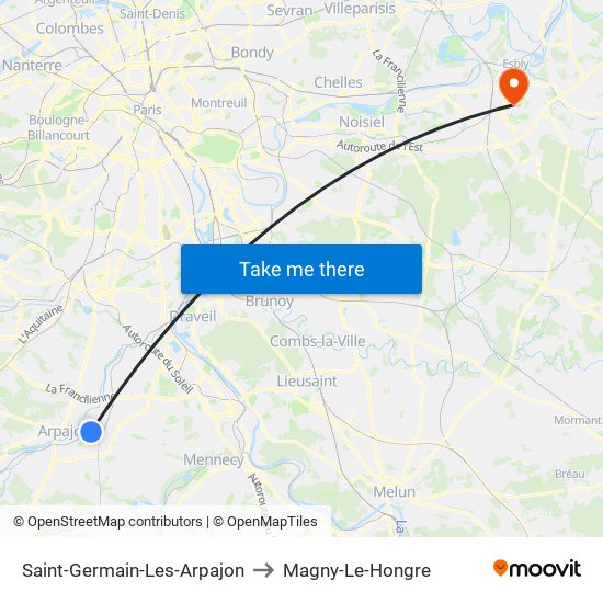 Saint-Germain-Les-Arpajon to Magny-Le-Hongre map