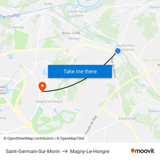 Saint-Germain-Sur-Morin to Magny-Le-Hongre map
