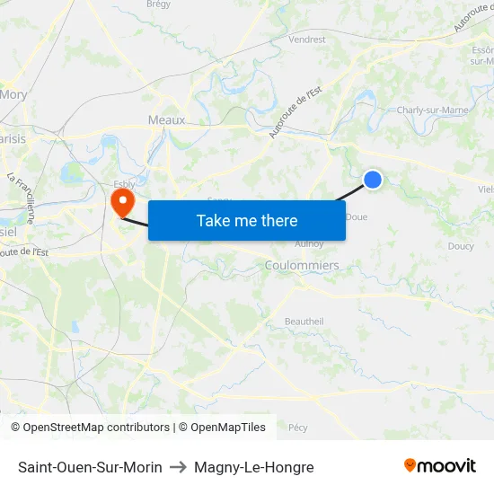 Saint-Ouen-Sur-Morin to Magny-Le-Hongre map