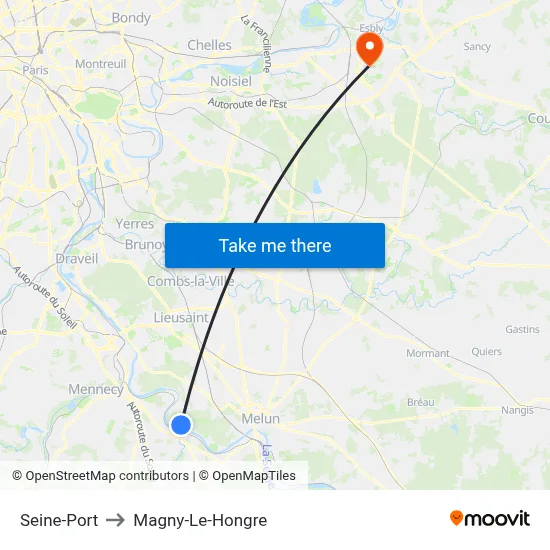 Seine-Port to Magny-Le-Hongre map