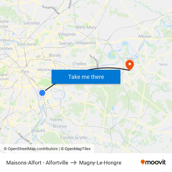 Maisons-Alfort - Alfortville to Magny-Le-Hongre map