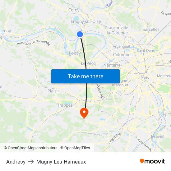 Andresy to Magny-Les-Hameaux map