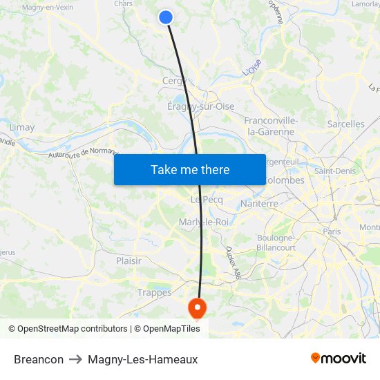 Breancon to Magny-Les-Hameaux map