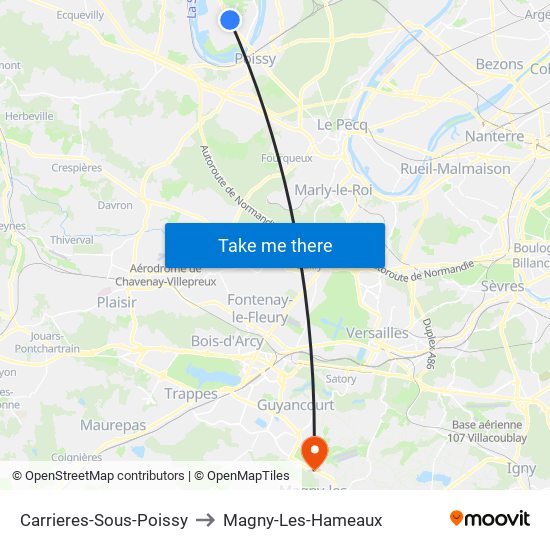 Carrieres-Sous-Poissy to Magny-Les-Hameaux map