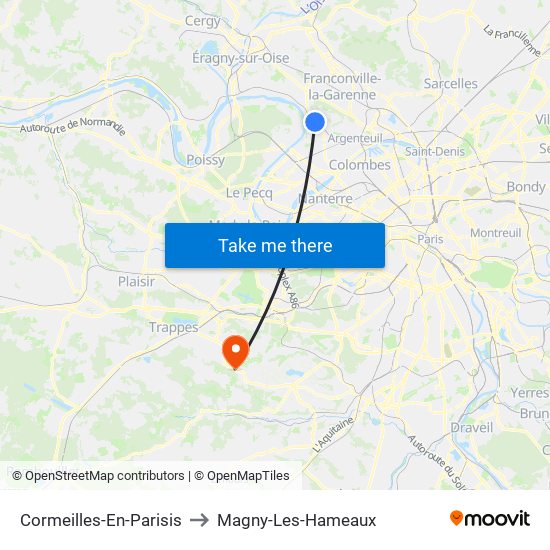 Cormeilles-En-Parisis to Magny-Les-Hameaux map