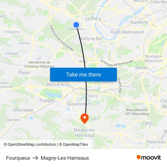 Fourqueux to Magny-Les-Hameaux map