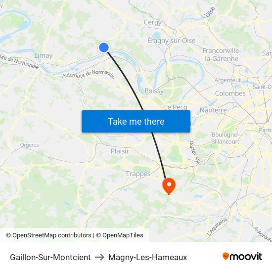 Gaillon-Sur-Montcient to Magny-Les-Hameaux map
