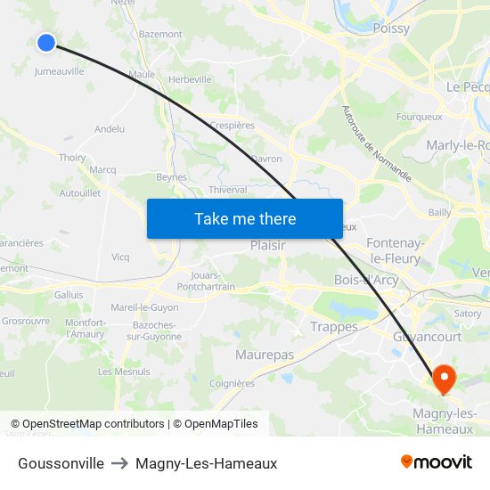 Goussonville to Magny-Les-Hameaux map