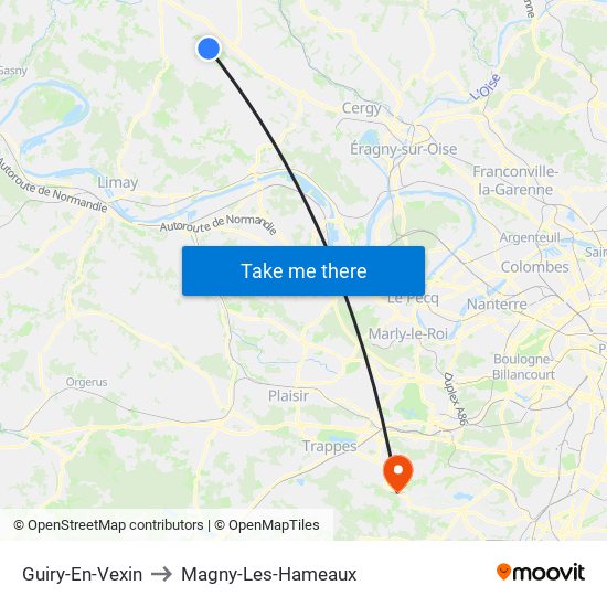 Guiry-En-Vexin to Magny-Les-Hameaux map