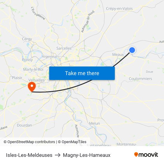 Isles-Les-Meldeuses to Magny-Les-Hameaux map