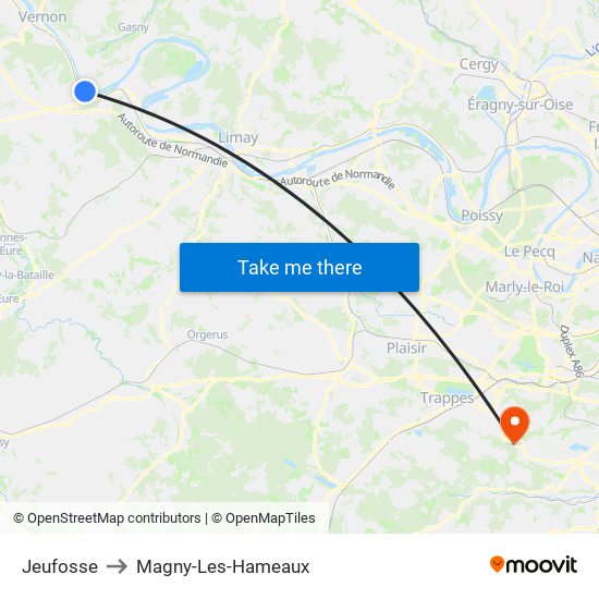 Jeufosse to Magny-Les-Hameaux map