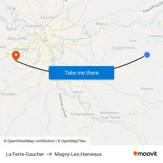 La Ferte-Gaucher to Magny-Les-Hameaux map