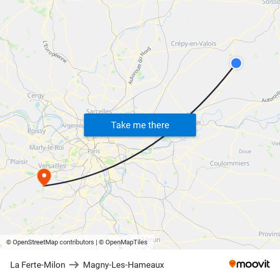 La Ferte-Milon to Magny-Les-Hameaux map
