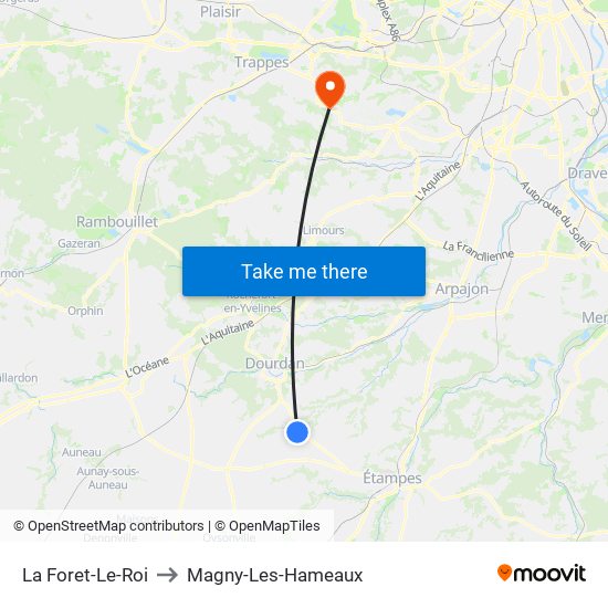 La Foret-Le-Roi to Magny-Les-Hameaux map