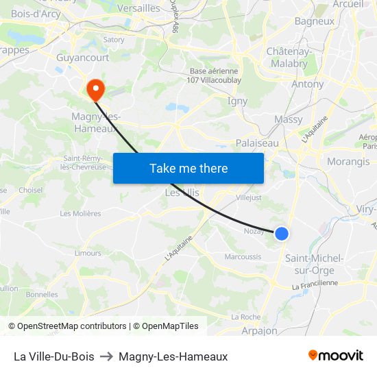La Ville-Du-Bois to Magny-Les-Hameaux map